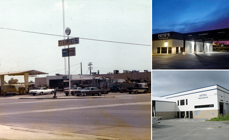 Tire shop buildings through decades