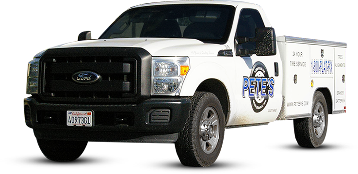 White service pickup truck sideview